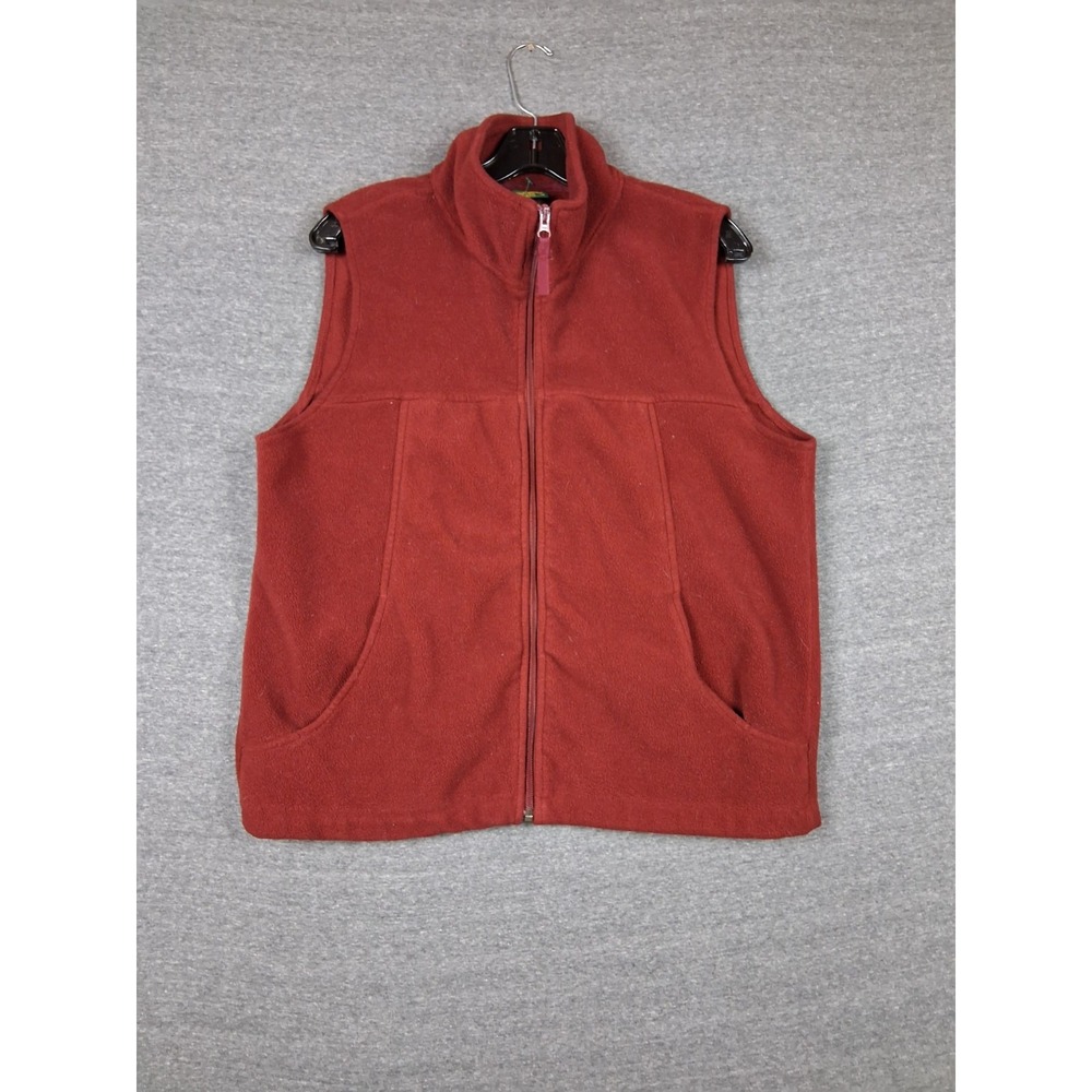 Cabelas Womens Jacket Large Red Fleece Full Zip Vest Gorp PNW Outdoor Hiking